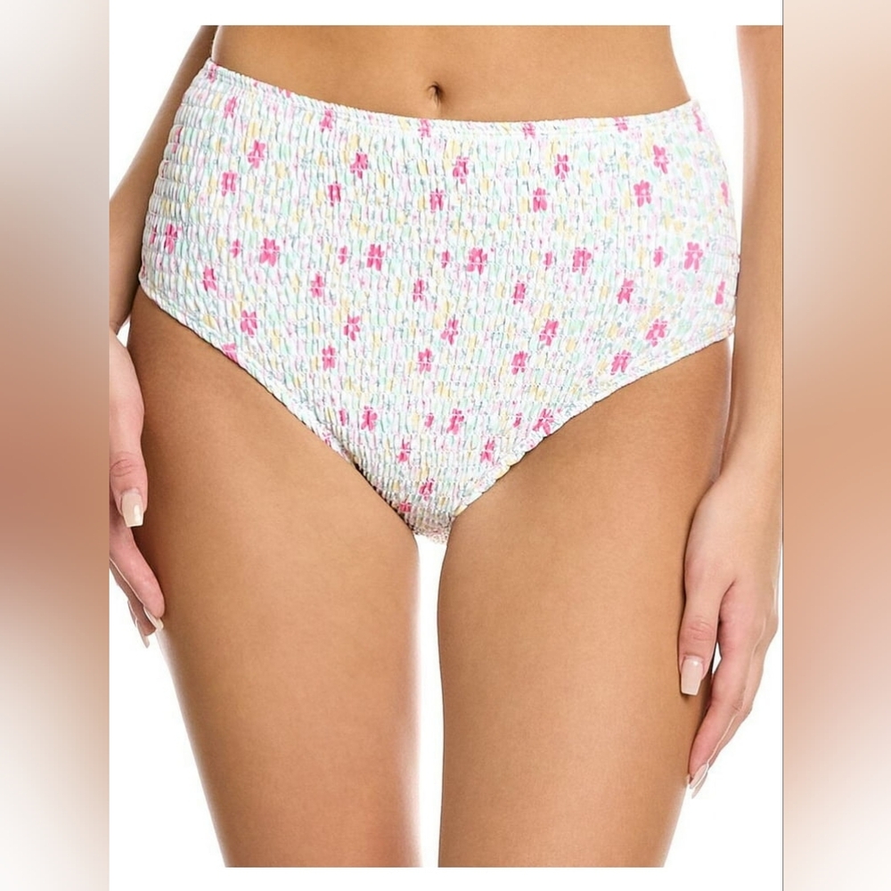NWT Anthropologie Charlie Holiday Smocked Brief Swim Bottoms - M